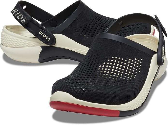 Crocs Лайтрайд 360 Клог Чорні з Білим Literide Ombre Marbled Clog — фото 1