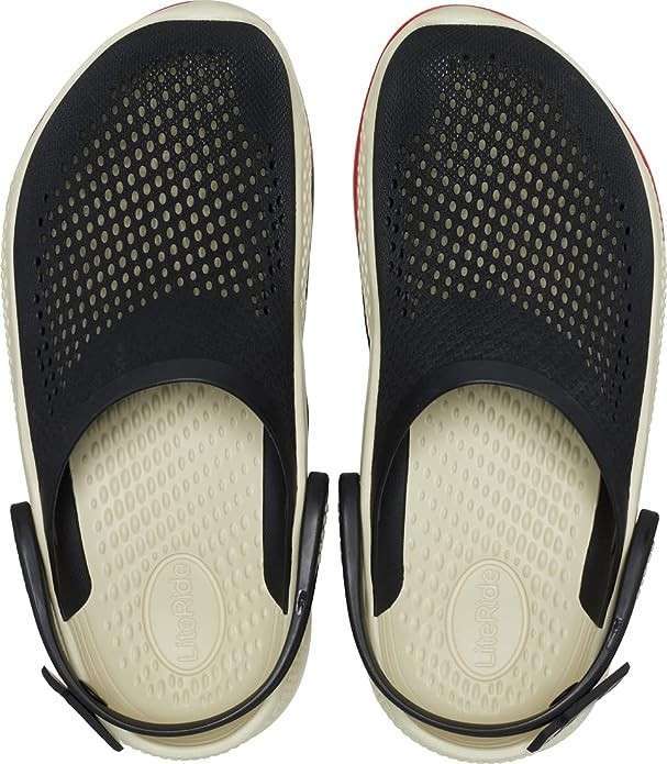 Crocs Лайтрайд 360 Клог Чорні з Білим Literide Ombre Marbled Clog — фото 3