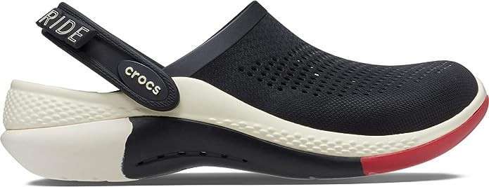 Crocs Лайтрайд 360 Клог Чорні з Білим Literide Ombre Marbled Clog — фото 4