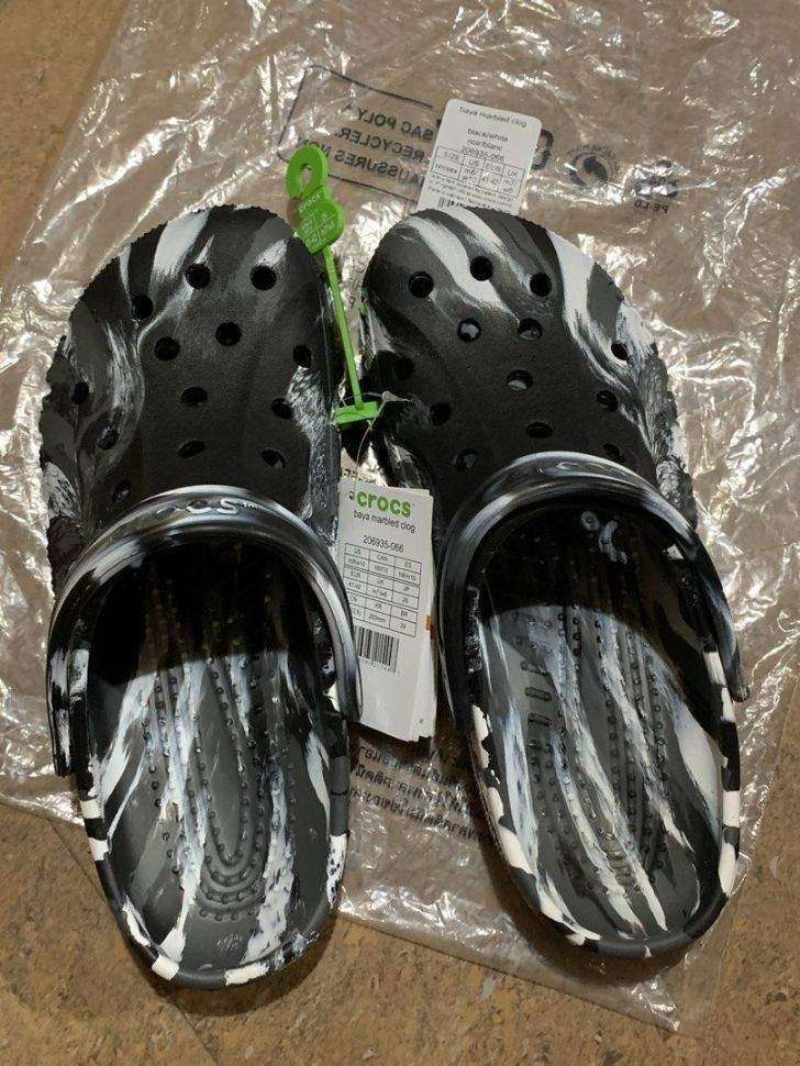 Чоловічі Crocs Baya Marbled Clog Black/White — фото 12