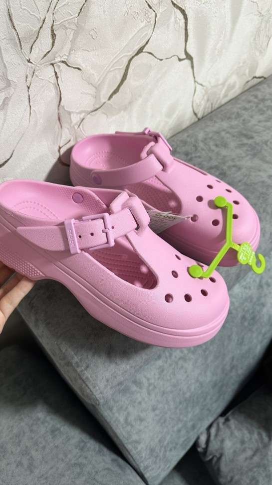 Жіночі Сандалі Crocs Рожеві Classic Mary Jane Pink Tweed — фото 11