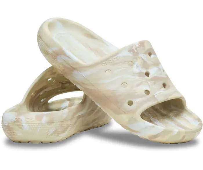 Чоловічі шльопанці Клісік Беж Crocs Classic Marbled Slide 2 Bone/Multi — фото 1