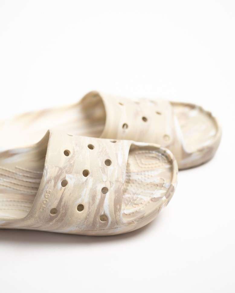Чоловічі шльопанці Клісік Беж Crocs Classic Marbled Slide 2 Bone/Multi — фото 11