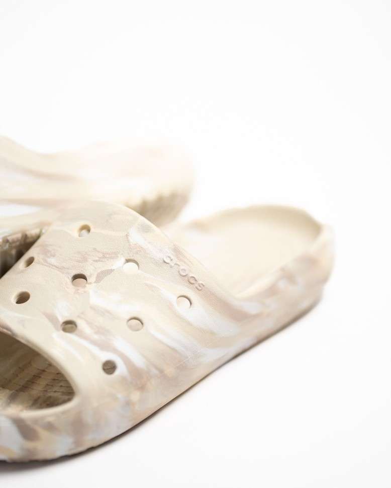 Чоловічі шльопанці Клісік Беж Crocs Classic Marbled Slide 2 Bone/Multi — фото 12