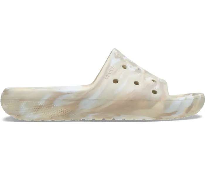 Чоловічі шльопанці Клісік Беж Crocs Classic Marbled Slide 2 Bone/Multi — фото 3