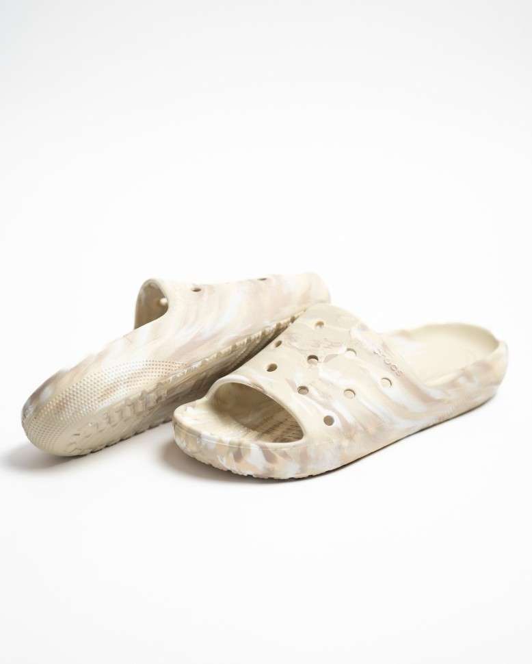 Чоловічі шльопанці Клісік Беж Crocs Classic Marbled Slide 2 Bone/Multi — фото 7