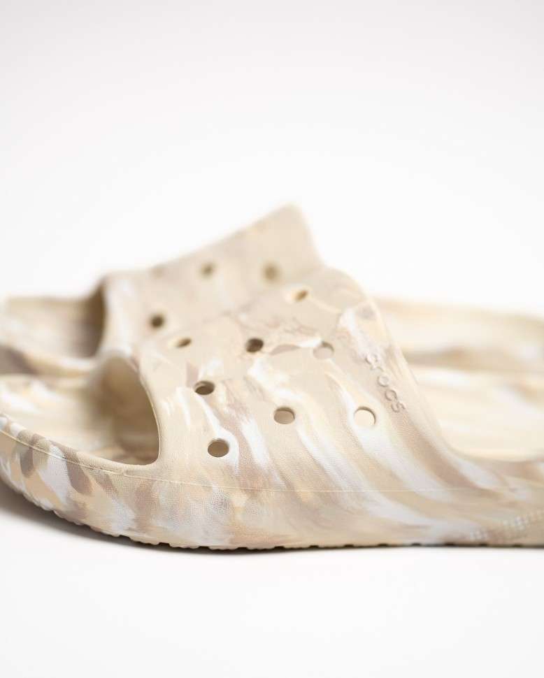 Чоловічі шльопанці Клісік Беж Crocs Classic Marbled Slide 2 Bone/Multi — фото 8