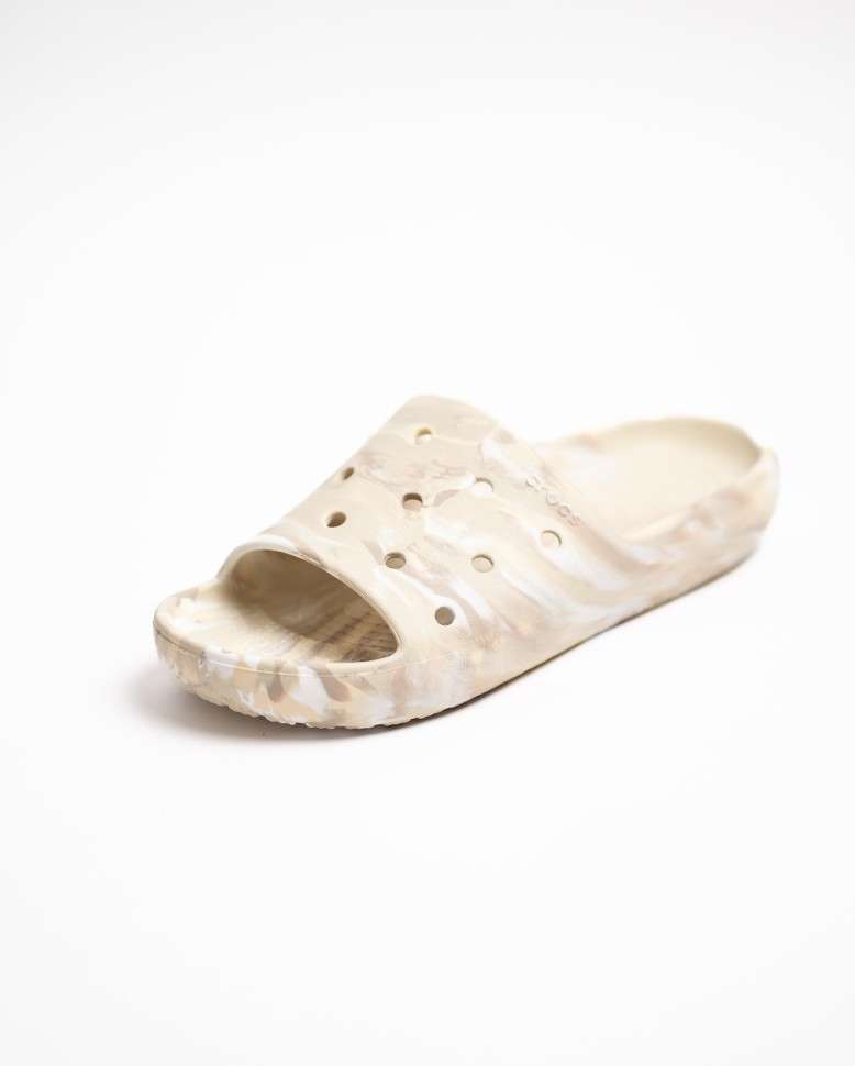 Чоловічі шльопанці Клісік Беж Crocs Classic Marbled Slide 2 Bone/Multi — фото 9