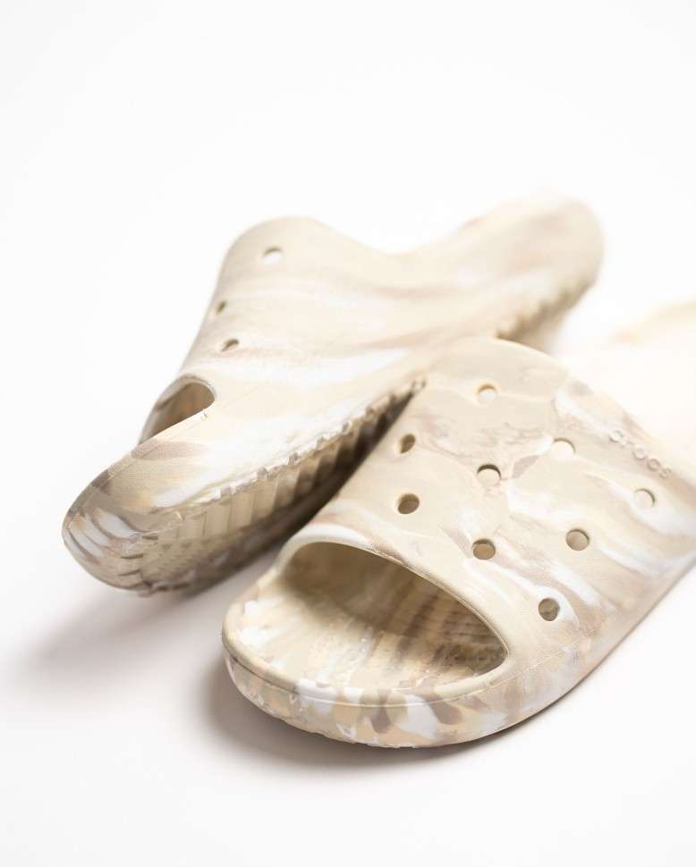 Чоловічі шльопанці Клісік Беж Crocs Classic Marbled Slide 2 Bone/Multi — фото 10