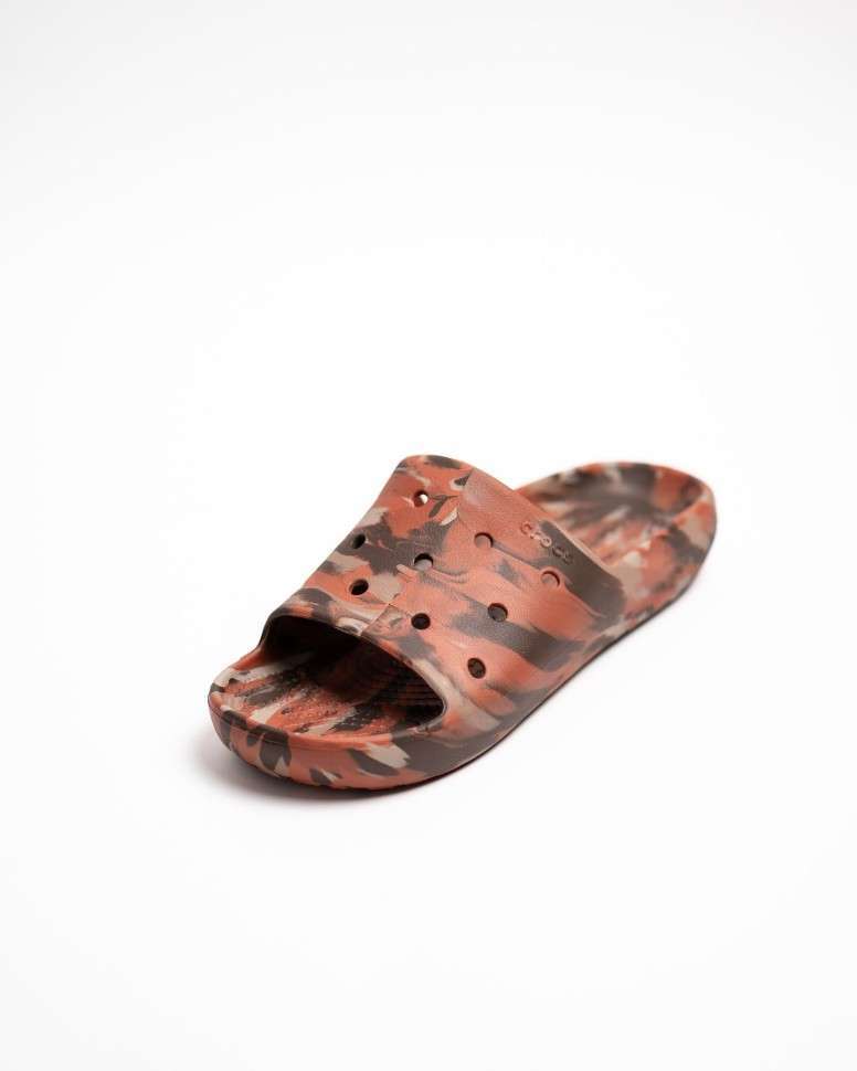 Чоловічі шльопанці Клісік Кофейні Crocs Classic Marbled Slide 2 Coffee/Multi — фото 8