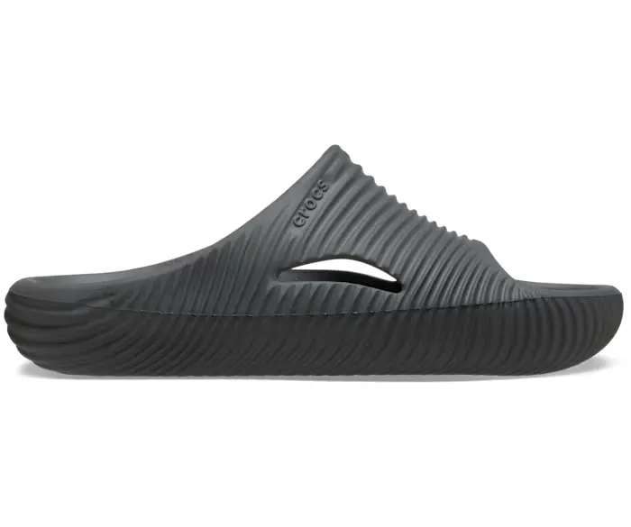 Чоловічі шльопанці Меллоу Чорні Crocs Mellow Tide Recovery Slide Slate Grey — фото 4