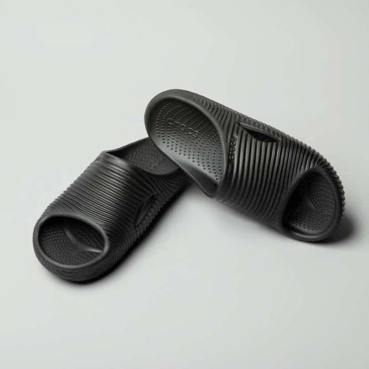 Чоловічі шльопанці Меллоу Чорні Crocs Mellow Tide Recovery Slide Slate Grey — фото 7