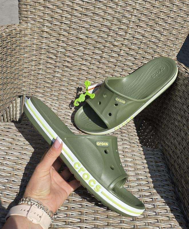 Crocs Баябенд Зелені Слайд Шльопанці Bayaband Slide Army Green — фото 8