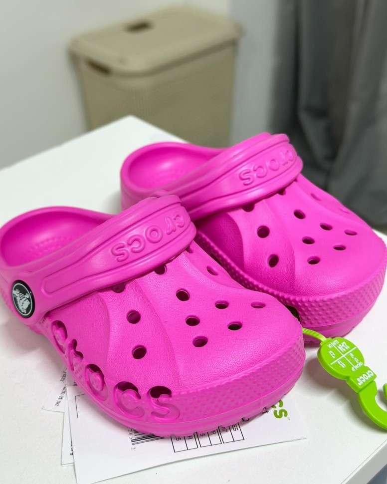 Дитячі Бая Crocs для дівчинки Рожеві Baya Clog Kids Electric Pink — фото 2