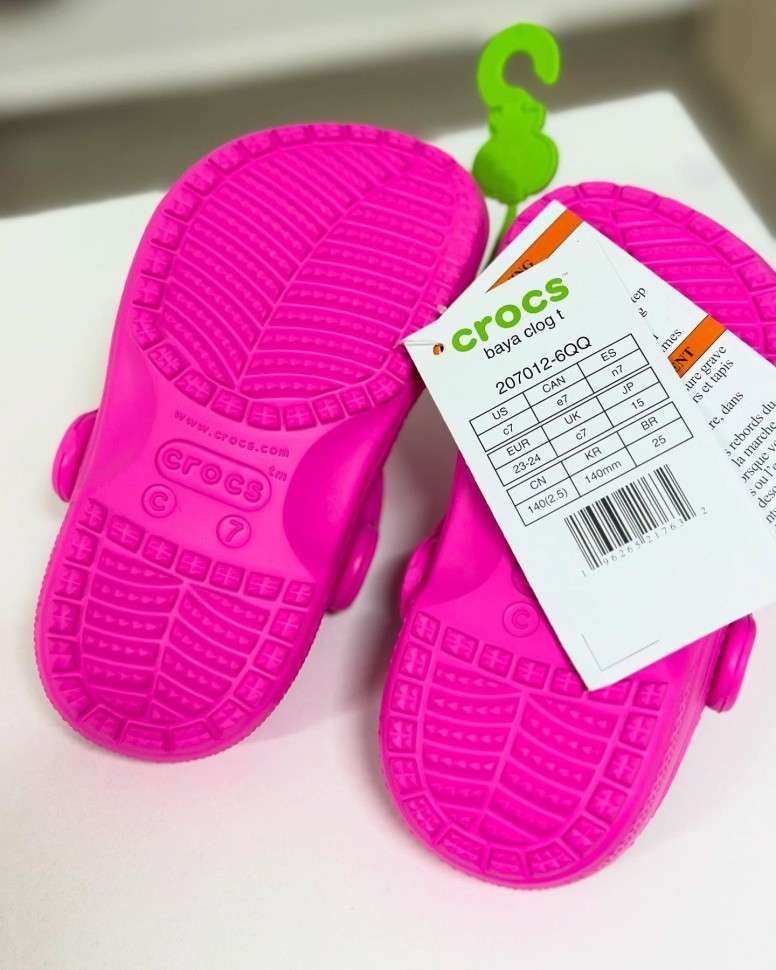 Дитячі Бая Crocs для дівчинки Рожеві Baya Clog Kids Electric Pink — фото 3