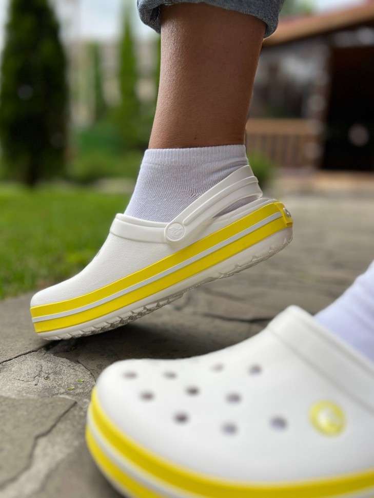 Жіночі Crocs Крокбенд Crocband Clog White / Cyber Yellow — фото 13