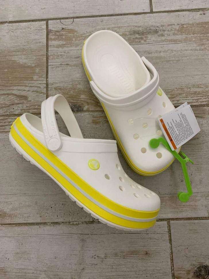Жіночі Crocs Крокбенд Crocband Clog White / Cyber Yellow — фото 7