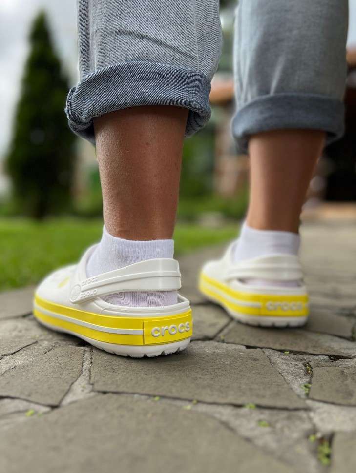 Жіночі Crocs Крокбенд Crocband Clog White / Cyber Yellow — фото 8