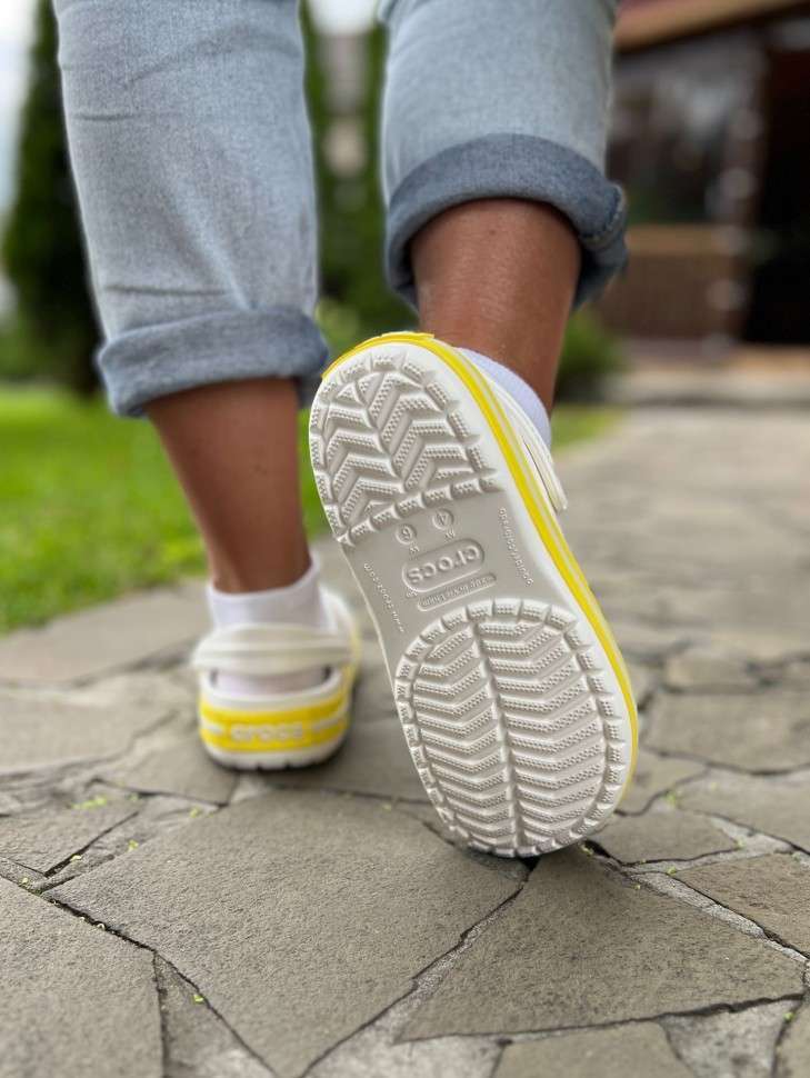 Жіночі Crocs Крокбенд Crocband Clog White / Cyber Yellow — фото 9