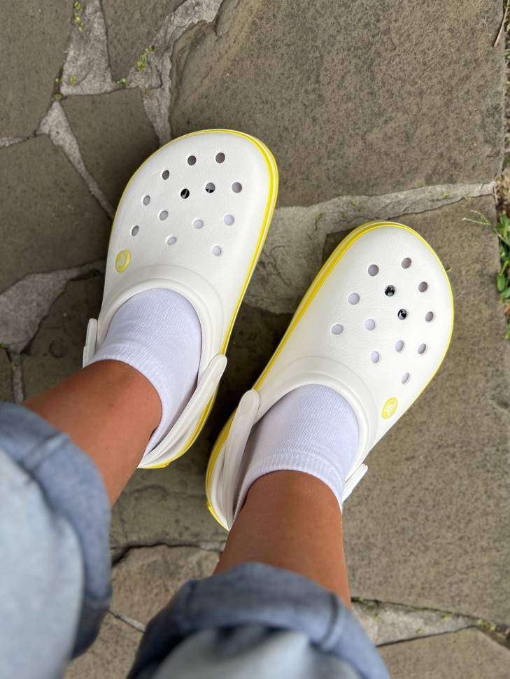 Жіночі Crocs Крокбенд Crocband Clog White / Cyber Yellow — фото 10