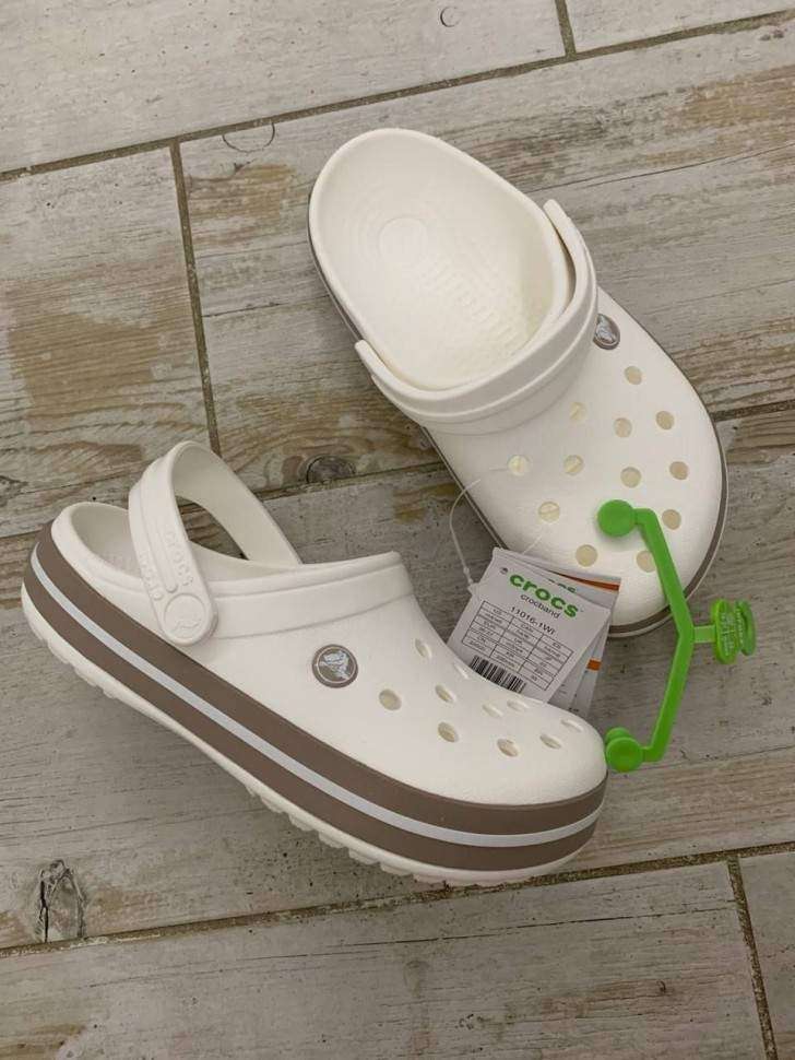 Crocs Крокбенд Клог Білі Crocband Clog White / Taupe — фото 7