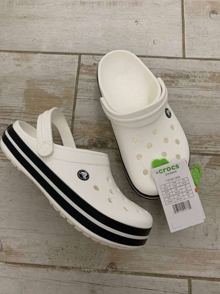 Чоловічі Crocs Крокбенд Crocband Clog White/ White / Black — фото 7