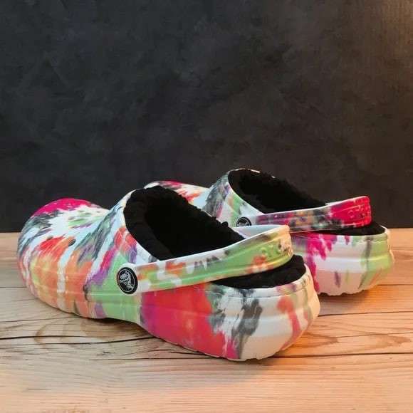 Жіночі Crocs утеплені Unisex's Classic Lined Tie Dye Clog Blotched — фото 2