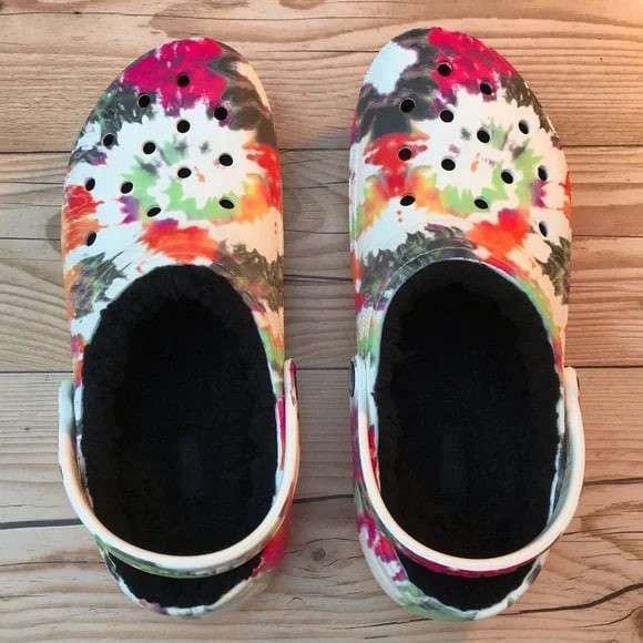 Жіночі Crocs утеплені Unisex's Classic Lined Tie Dye Clog Blotched — фото 7