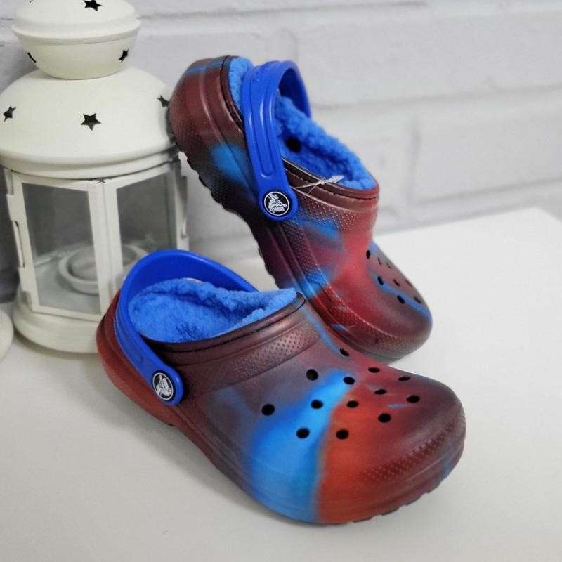Дитячі Crocs утеплені Classic Lined Clog k Bright Cobalt Kids — фото 13