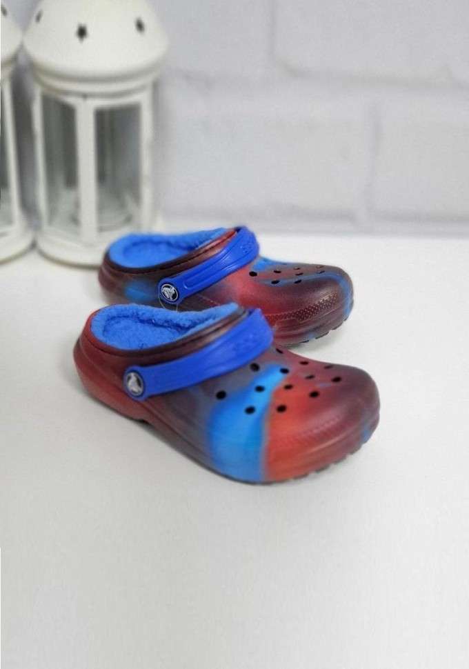 Дитячі Crocs утеплені Classic Lined Clog k Bright Cobalt Kids — фото 10