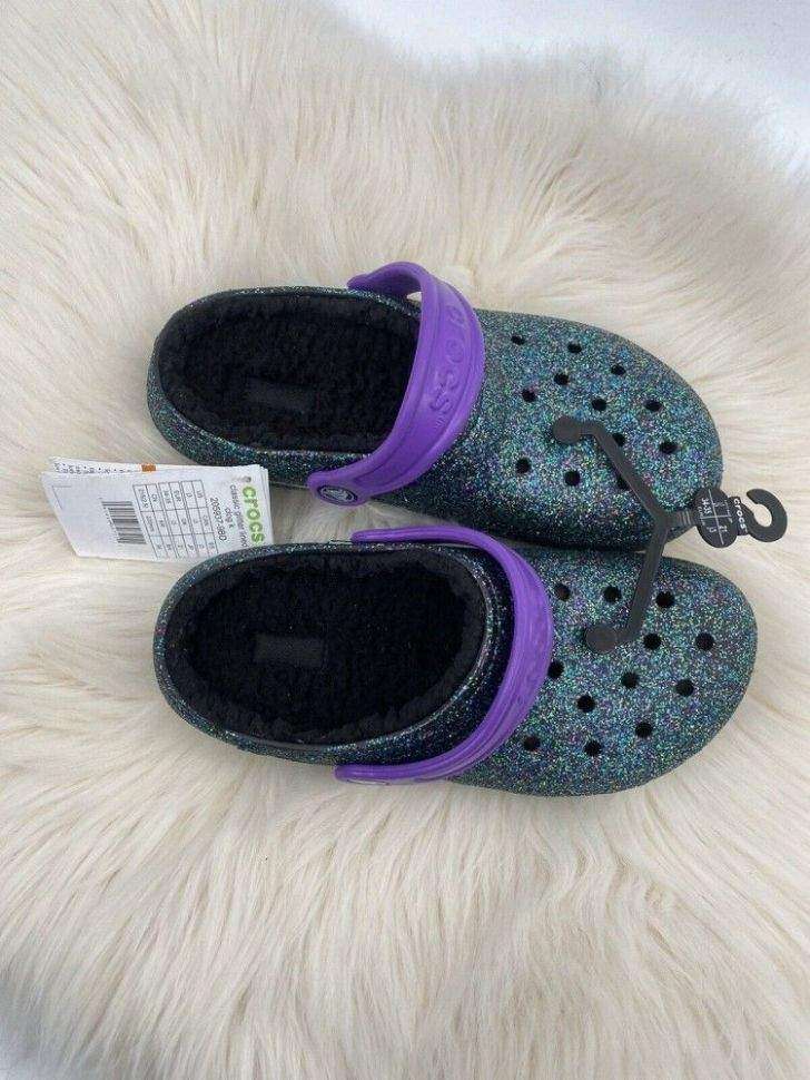 Дитячі Crocs Утеплені Classic Glitter Lined Clog Kids Starry Skies — фото 5