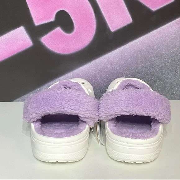 Жіночі Crocs утеплені Baya Lined Fuzz Strap Clog White/Lavender — фото 4