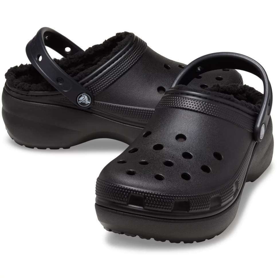 Жіночі Crocs утеплені Чорні Classic Platform Lined Clog Black