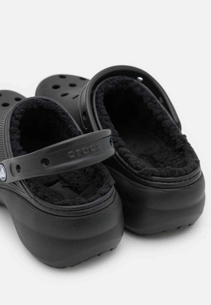 Жіночі Crocs утеплені Чорні Classic Platform Lined Clog Black — фото 8