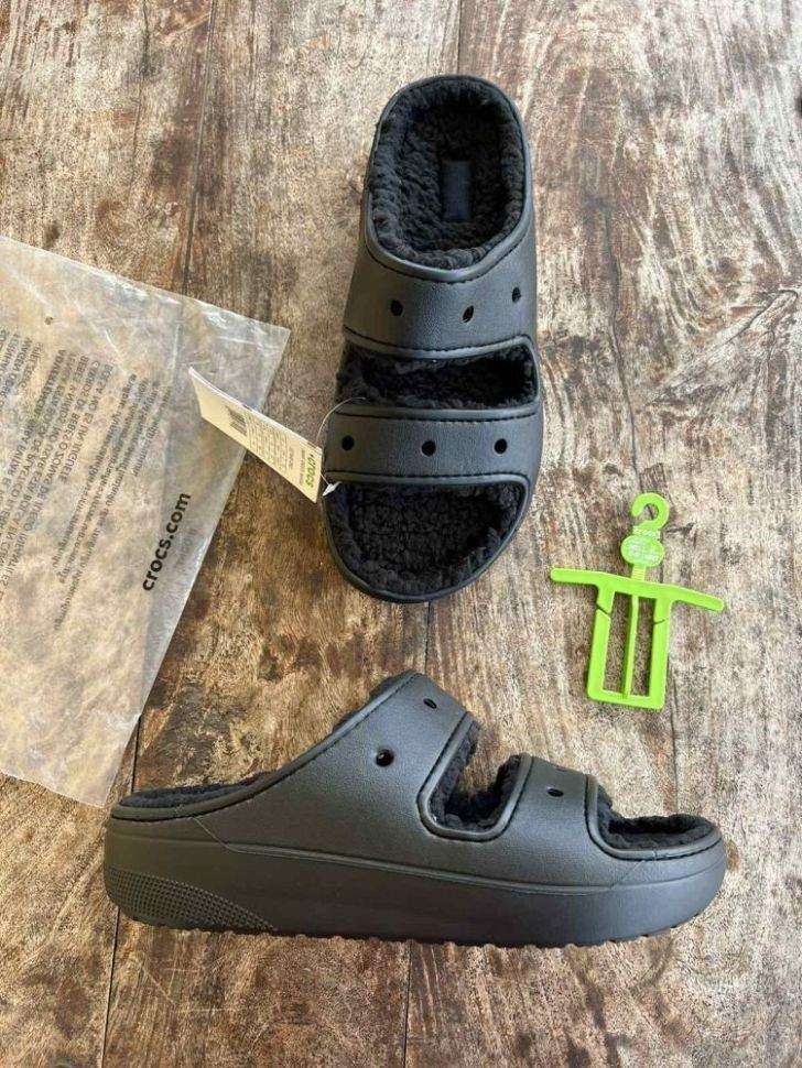 Жіночі Crocs утеплені Чорні Classic Cozzzy Black — фото 3