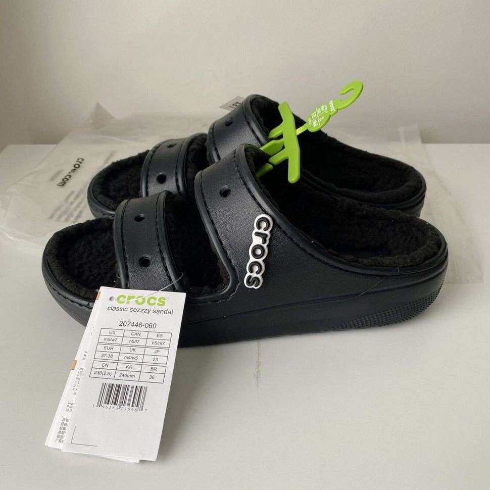 Жіночі Crocs утеплені Чорні Classic Cozzzy Black — фото 7