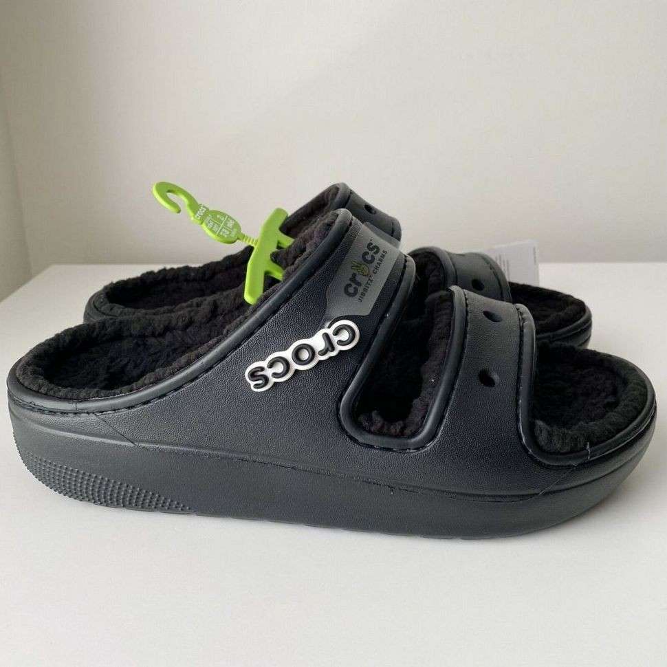 Жіночі Crocs утеплені Чорні Classic Cozzzy Black — фото 8