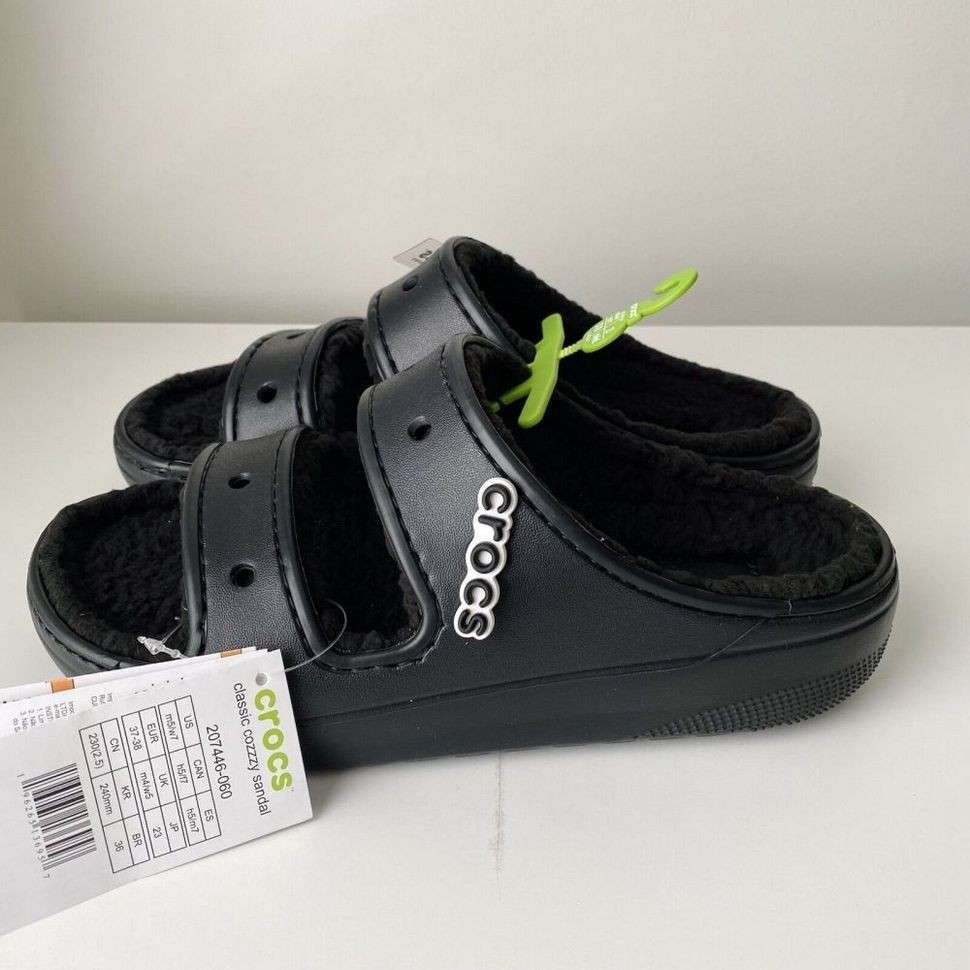 Жіночі Crocs утеплені Чорні Classic Cozzzy Black — фото 9