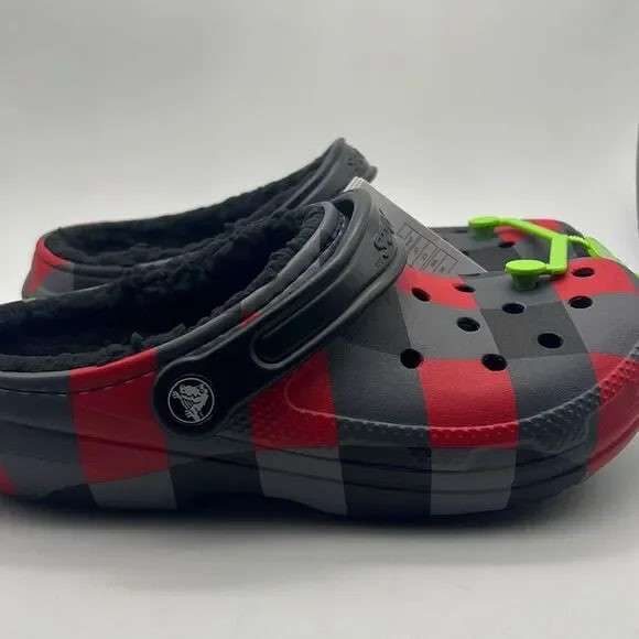 Чоловічі Crocs утеплені Classic Lined Clog Plaid/Black — фото 8