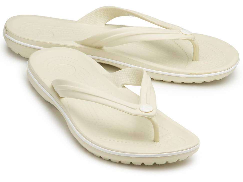 Жіночі в'єтнамки Крокбенд Бежеві Crocs Crocband Flip Flop Bone — фото 2