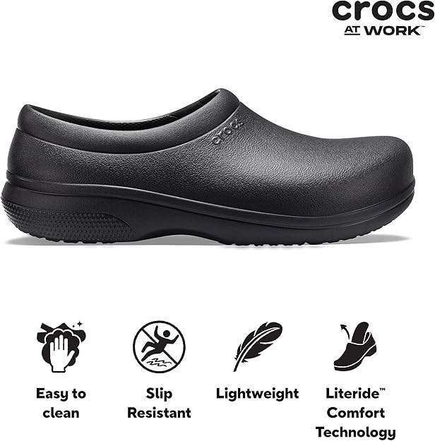 Crocs Для Праці Чорні Лайтрайд On The Clock LiteRide Slip-On Black — фото 5