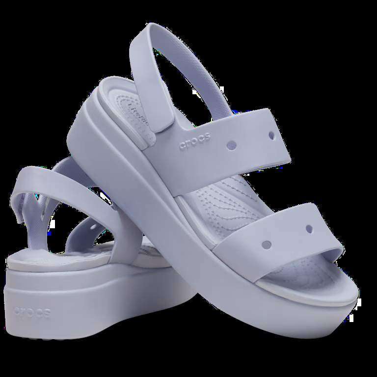 Жіночі Сандалі Платформа Лавандові Crocs Women's Brooklyn 4u Low Wedges Sandal Purple Moon