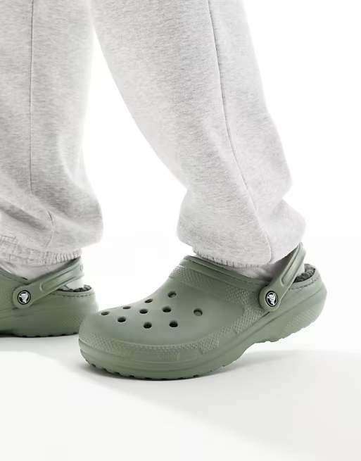 Crocs Утеплені Хакі Classic Lined Clog Moss / Multi — фото 8