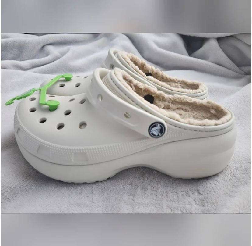 Жіночі Crocs утеплені Classic Platform Lined Clog W Bone — фото 9