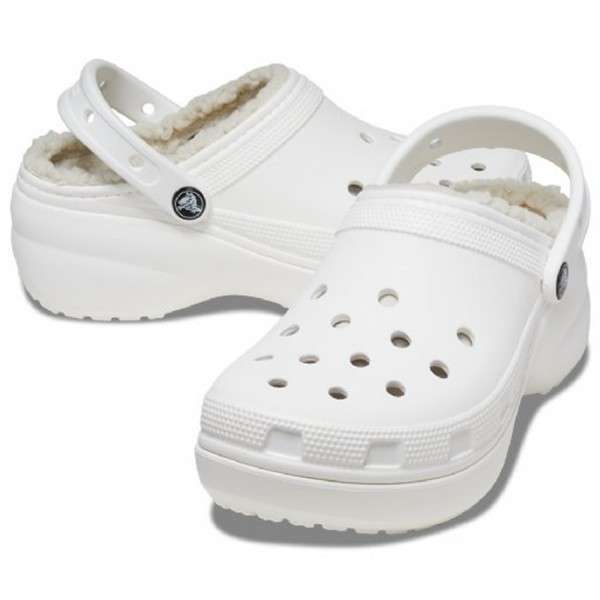 Жіночі Crocs утеплені Classic Platform Lined Clog White