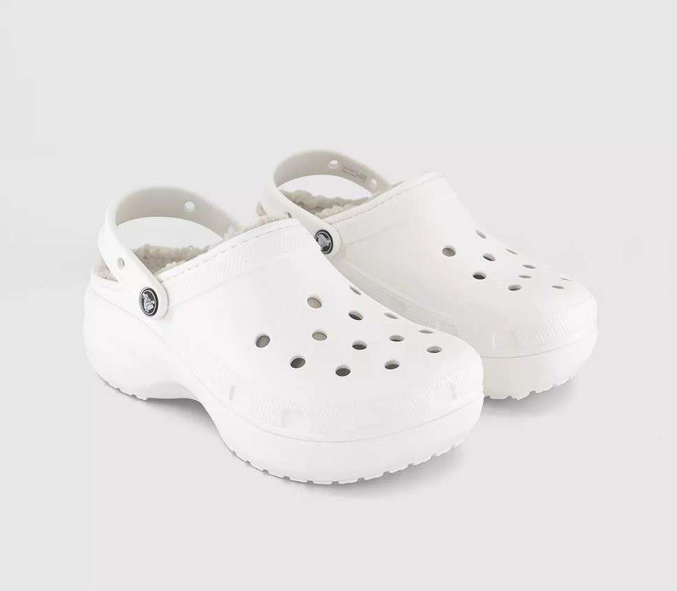 Жіночі Crocs утеплені Classic Platform Lined Clog White — фото 2