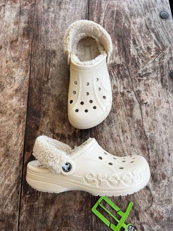Жіночі Crocs Бая Утеплені Беж Baya Lined Fuzz Strap Bone — фото 7