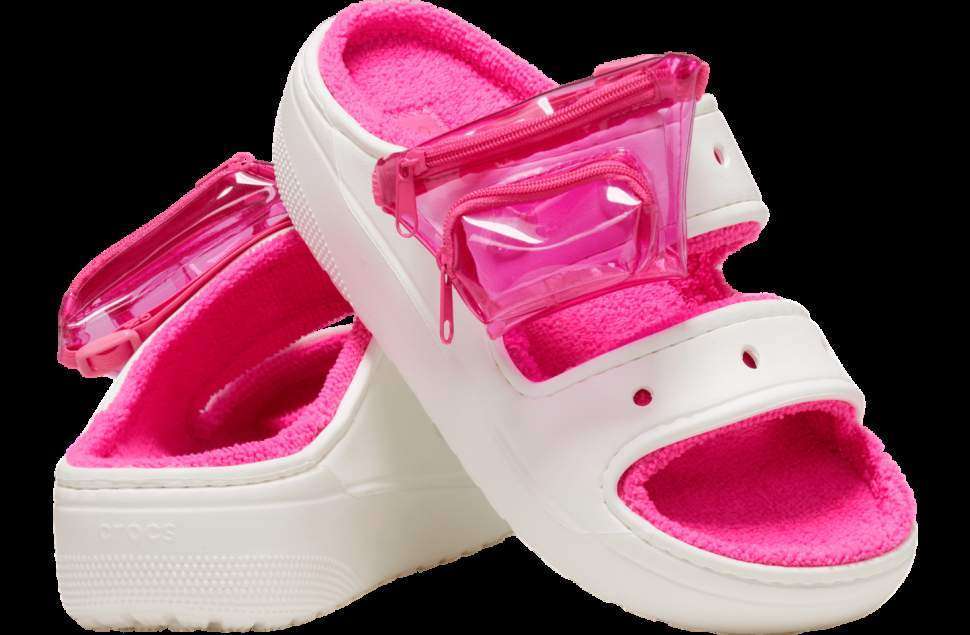 Жіночі Crocs утеплені Рожеві Classic Cozzzy White / Pink Crush