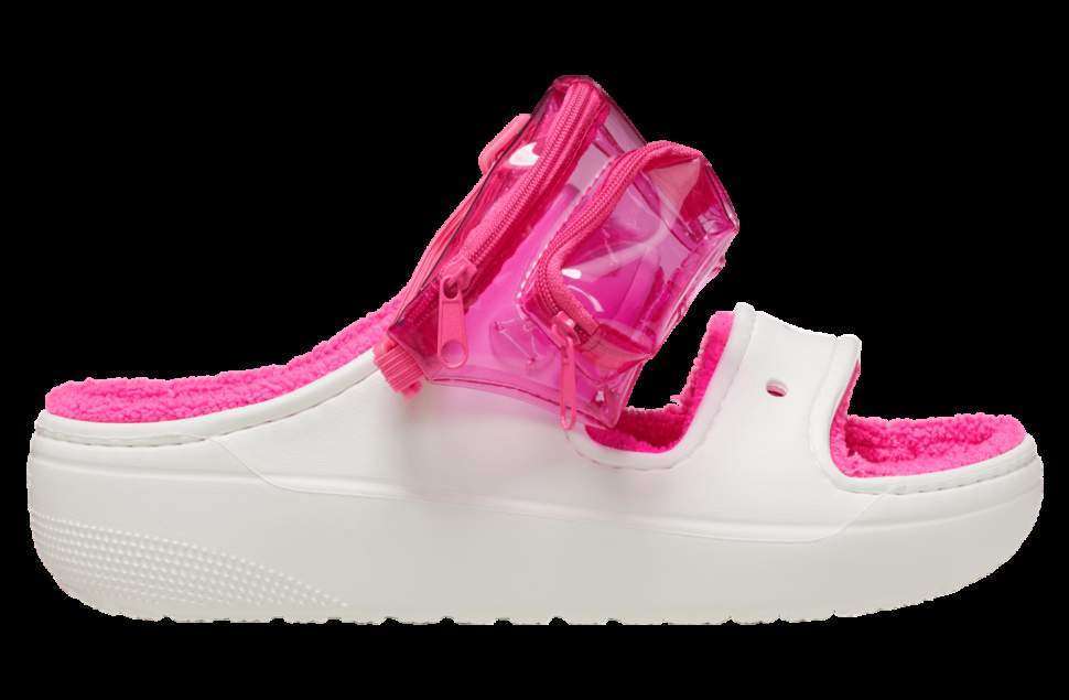Жіночі Crocs утеплені Рожеві Classic Cozzzy White / Pink Crush — фото 2