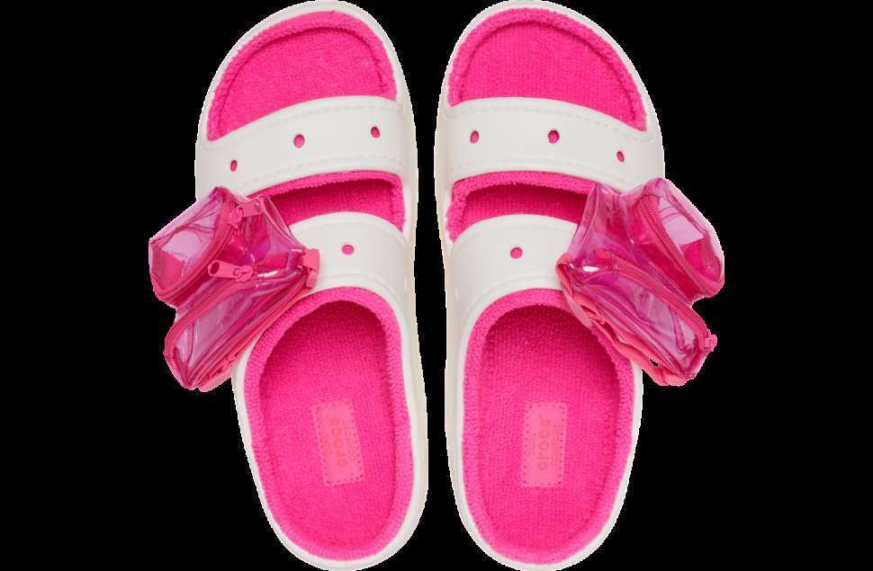 Жіночі Crocs утеплені Рожеві Classic Cozzzy White / Pink Crush — фото 3